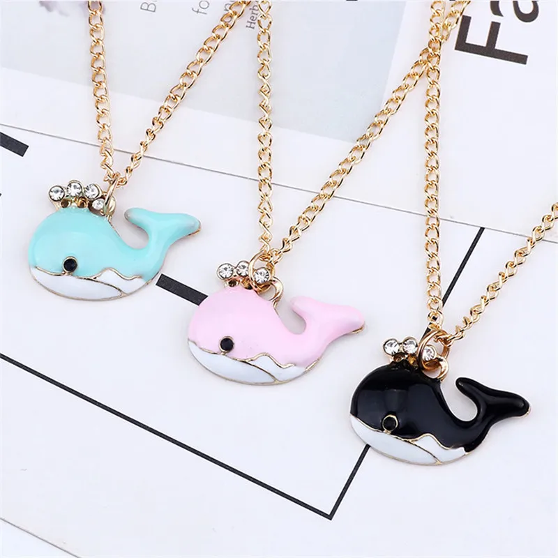 Ожерелье ZRM Стразы ожерелье с Китом Очаровательное подвеской в виде рыбки из