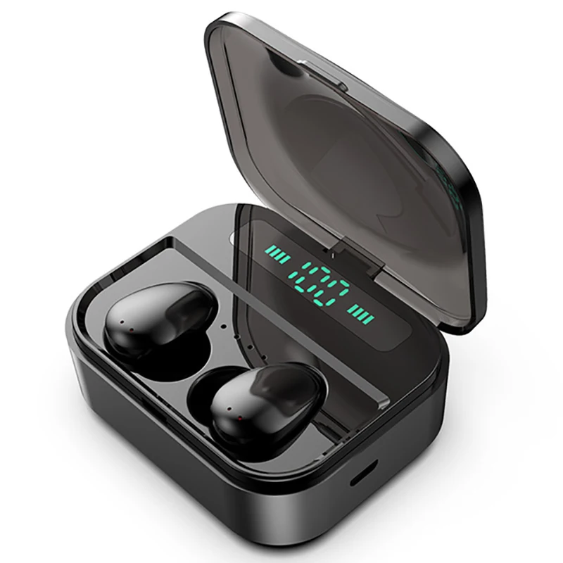 Оригинальные наушники X7 TWS Bluetooth 5,0 Bass, беспроводная гарнитура, шумоподавление, регулятор громкости, наушники 3600 мАч, блок питания - Цвет: Black