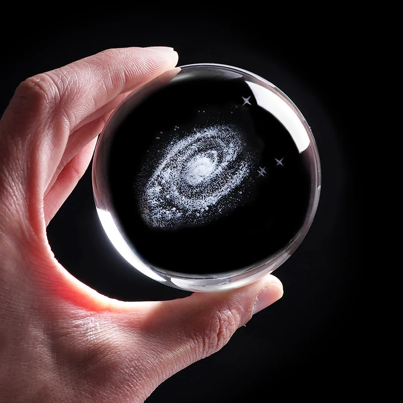 8 см 3D лазерная гравировка Galaxy K9 Хрустальная Сфера Новая красочная сменная