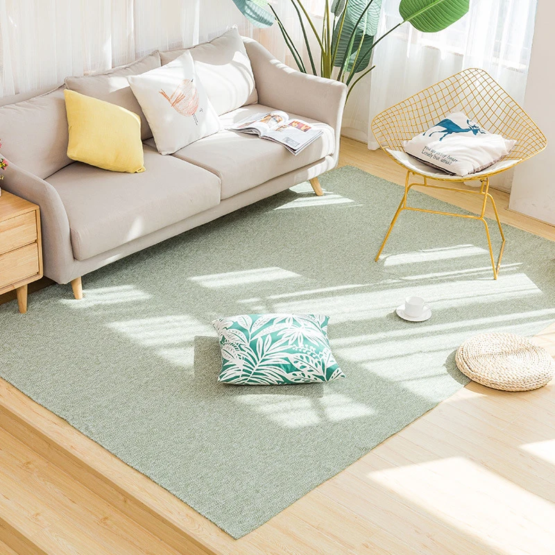 

Ковер из хлопка и льна, нескользящий, утолщенный, износостойкий, прикроватный, однотонный, прямоугольный, для ползания