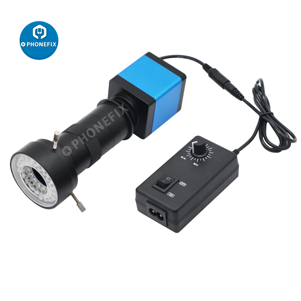 

Промышленный микроскоп, Full HD, 1080P, 13 МП, HDMI, VGA, камера наблюдения с зумом 130X, объектив с креплением типа с, 40 светодиодных кольцесветильник