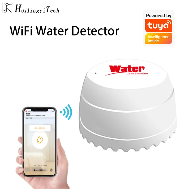 Leakage Alarm Detector Security Alarm Sensor Home Protection System Tuya App WiFi Water Detector for Wireless Home Alarm System