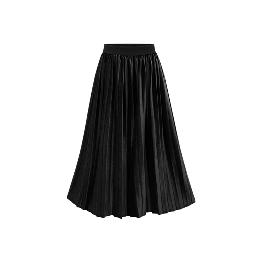 Весенние юбки черная облегающая плиссированная юбка с высокой талией женская