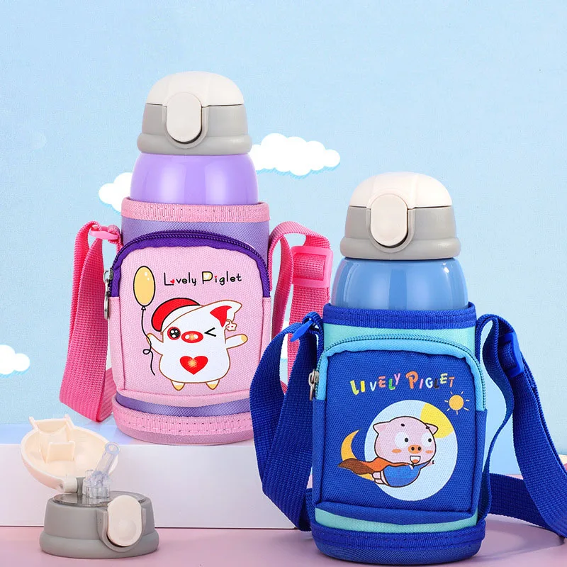 

450ML Plastic Glass Children's Kettle Borosilicate Glass Bottle Anti-scalding Anti-drop Water Cup Small Schoolbag Water Bottle