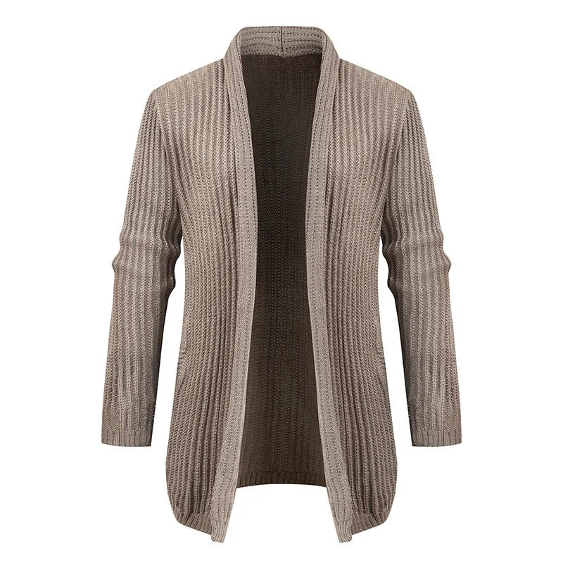 Мужской зимний бархатный свитер шерстяной кардиган с узором повседневный