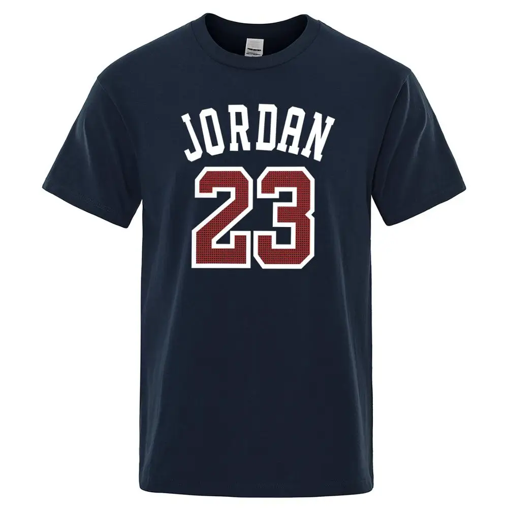 dark blue 6 Jordan 23 мужские футболки летние футболки мужские повседневные футболки хлопковые топы с круглым вырезом короткий рукав Футболка в стиле хип-хоп размера плюс 3XL - Цвет: dark blue 6