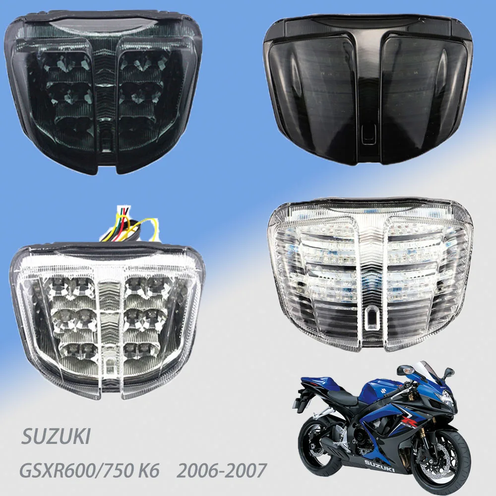 

Задний фонарь для Suzuki GSXR600 GSXR750 GSXR 600 750 2006 K6, хромированный, стоп-сигнал, сигналы поворота, встросветильник РА для мотоцикла