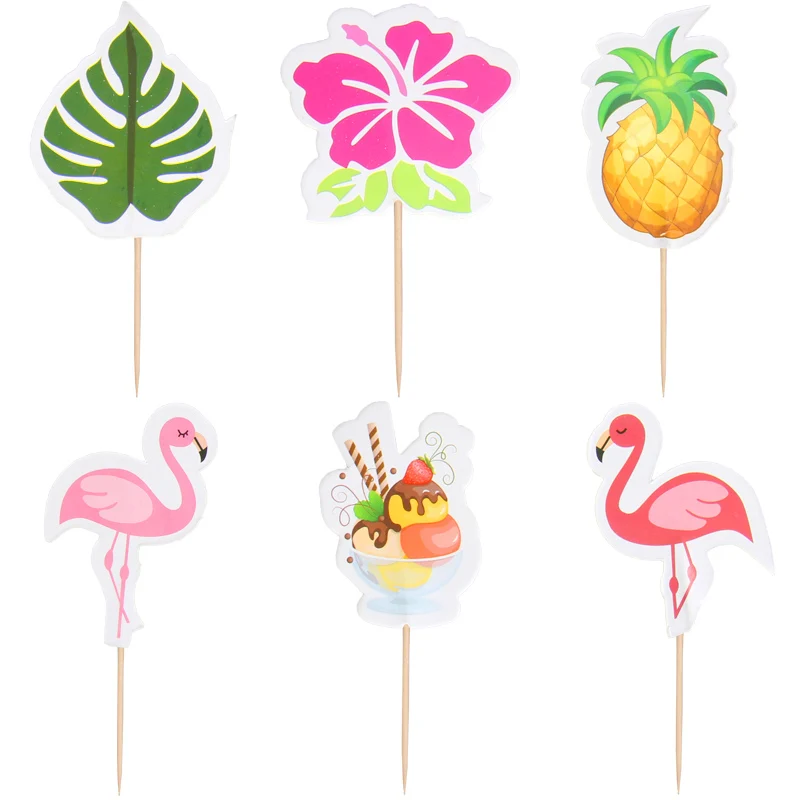 Flamingo 24 шт. мультяшную тему вечерние Марио торт фигурки жениха и невесты; для детей с днем рождения вечерние торт украшения baby shower вечерние поставки чашки торт Топпер - Цвет: Flamingo