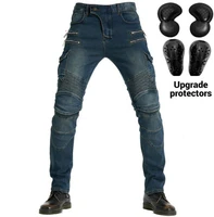 motorcycle pants blue moto jeans for men protective gear riding touring motorbike mens pants trousers motocross pants pantalon
