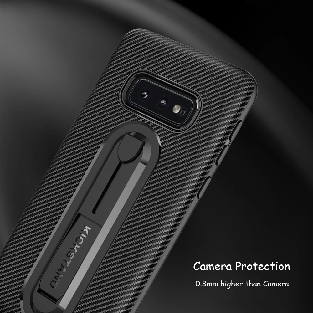 Чехол для Samsung S10e S8 S9 Plus S7 Edge чехол из углеродного волокна с кольцом подставкой