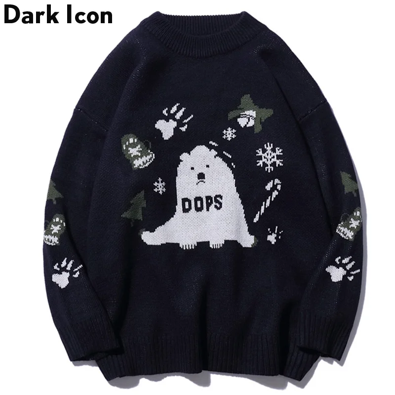 Темно-икона Рождественский свитер для мужчин новый модный пуловер вязаный