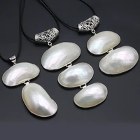new fashion white shell cabochon pendant necklace irregular mabe pearl charms mop shell necklaces for women exquisite jewelry