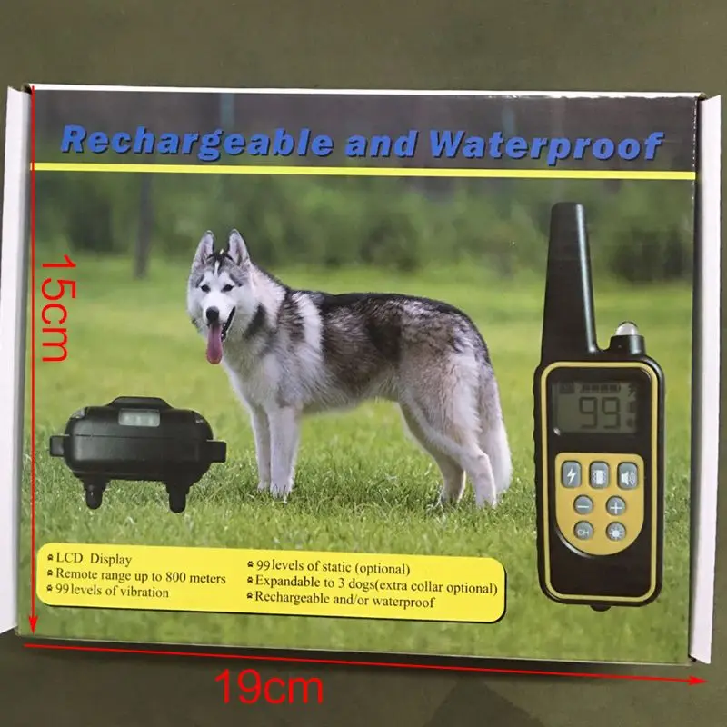 

Waterproof Electric Dog Shock Collar With Remote Control For Large 880 Yard Pet Training