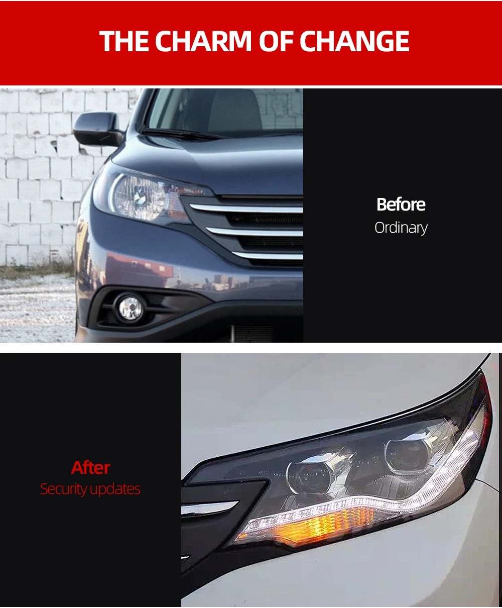 1 пара автомобильный головной светильник s для Honda crv 2012 2013 светодиодный головной светильник для CRV Головной фонарь СВЕТОДИОДНЫЙ дневной ходовой светильник DRL Bi-Xenon HID