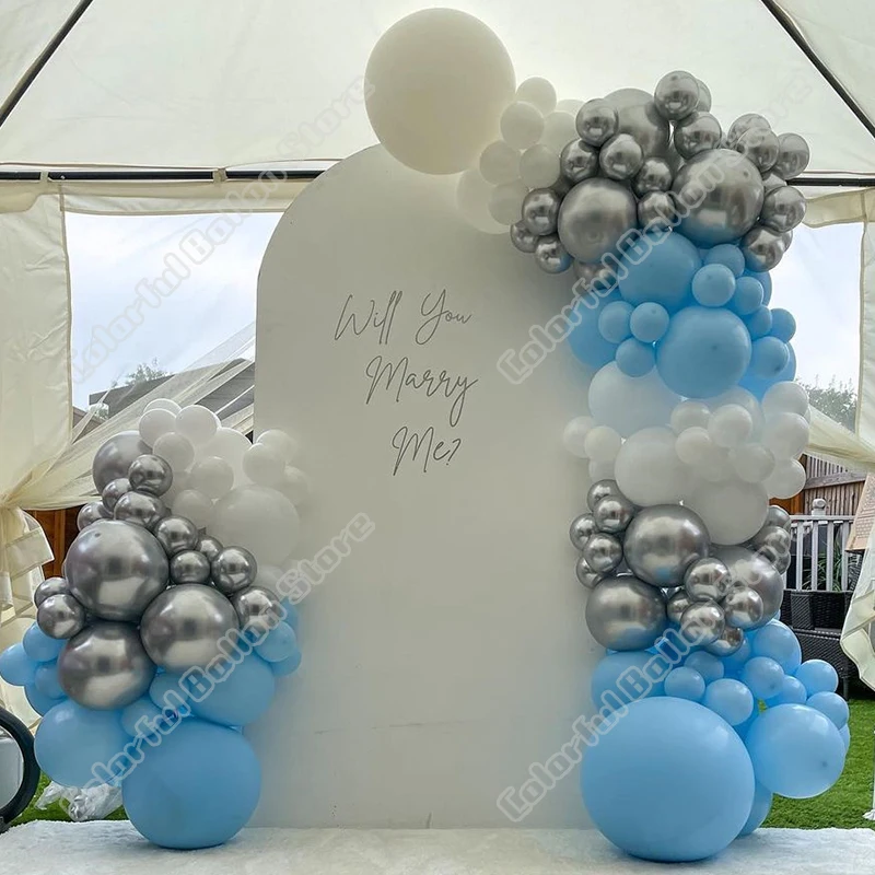 

155 шт., синие латексные золотые свадебные украшения для детского дня рождения