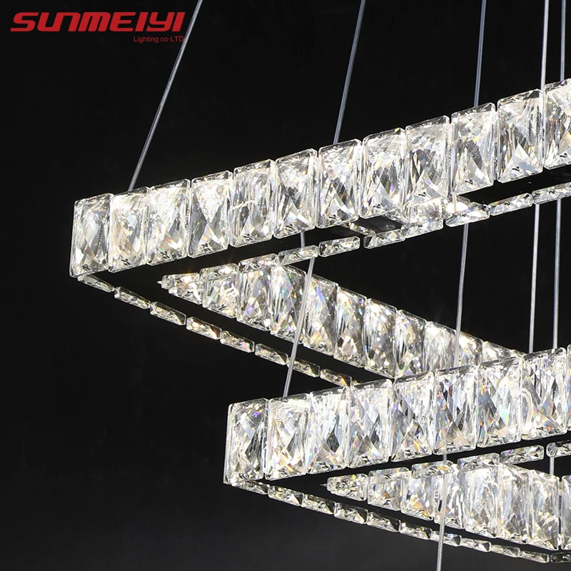 

Modern LED Chandeliers Dimmable Crystal Chandelier Lighting For Living room Dining room Kitchen Rings led lampadario cristallo