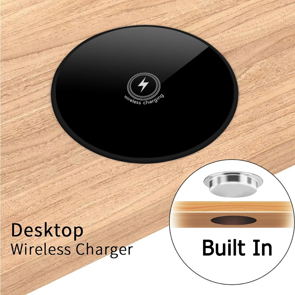 built in desktop wireless charger table furniture embedded qi fast wireless charging pad for iphone 12 pro max 11 samsung xiaomi free global shipping