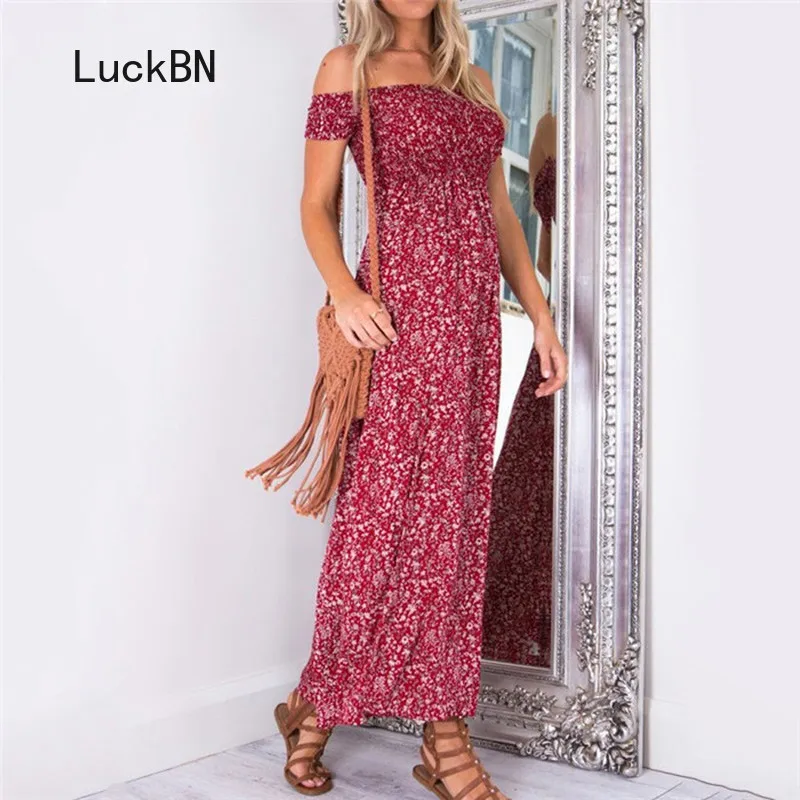 Женский сарафан без бретелек винтажный богемный длинный в стиле бохо с цветочным