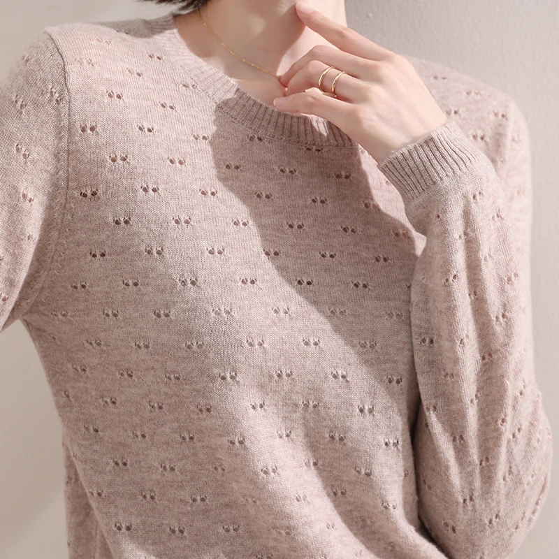 

New Autumn Winter Women O-Neck Warm 100% Cashmere And Wool Knitted Pullovers Female Long Sleeve Solid Color Girl Clothes S-XXL
