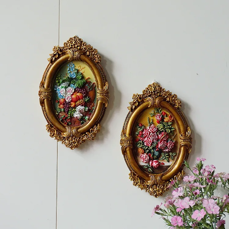 

Nordic Vintage Oil Painting Resin Wall Hanging Home Livingroom Background Wall Sticker Craft Cafe Club Bar Wall Mural Decoration