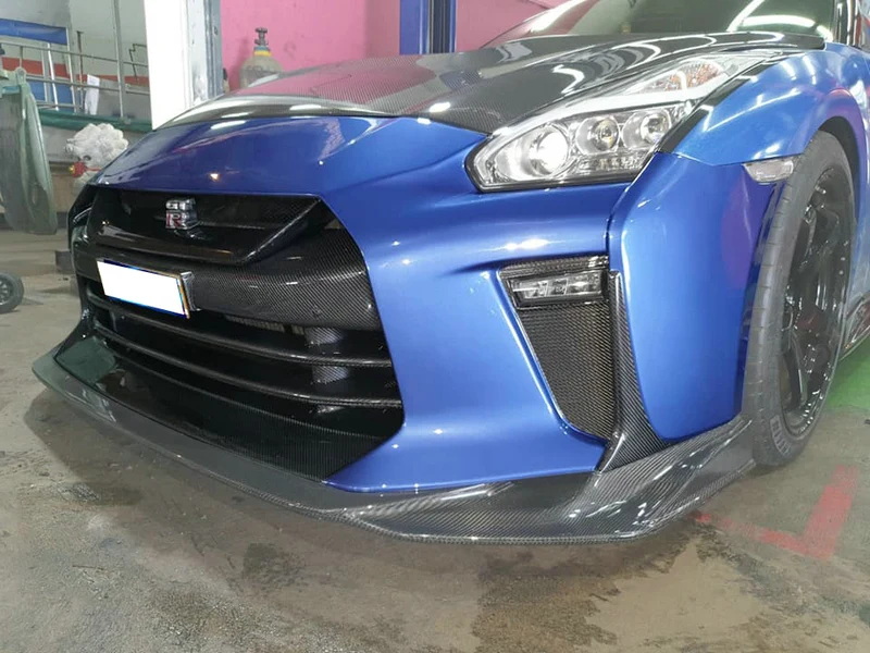 Для Nissan R35 GTR MY17 TS Стиль часть углеродного волокна переднего бампера без под
