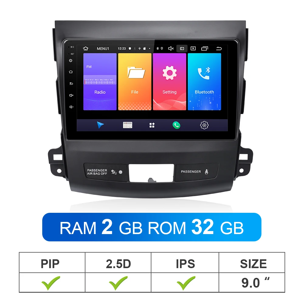 ISUDAR Автомагнитола для MITSUBISHI/OUTLANDER 2007-2012 2 din Android 9 Авторадио Мультимедиа gps DVR камера ram 2 Гб rom 32 ГБ USB FM - Цвет: RAM 2GB ROM 32GB
