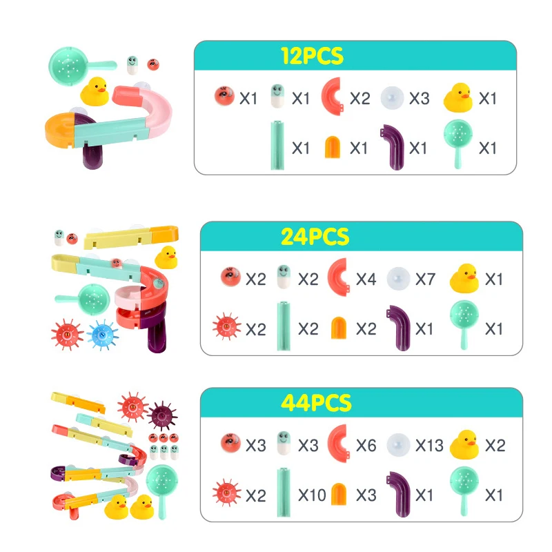 

Baby Bathroom Toys Wall Sucker DIY Marble Race Run Assembly Track Bathroom Bathtub Child Shower Play Water Spray Game Toy Set