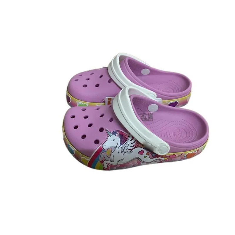 

Fashion Summer Leisure Girls' Slippers Unisex Beach Sandals Cartoon Hole Shoes Cro Quick Dry Light Sandal Antiskid Sole