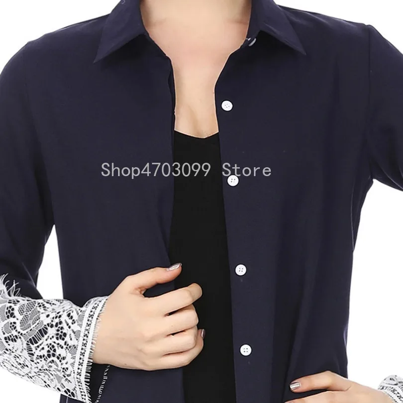 Мусульманский женский кружевной узор спереди абайя мусульманский Макси Кафтан