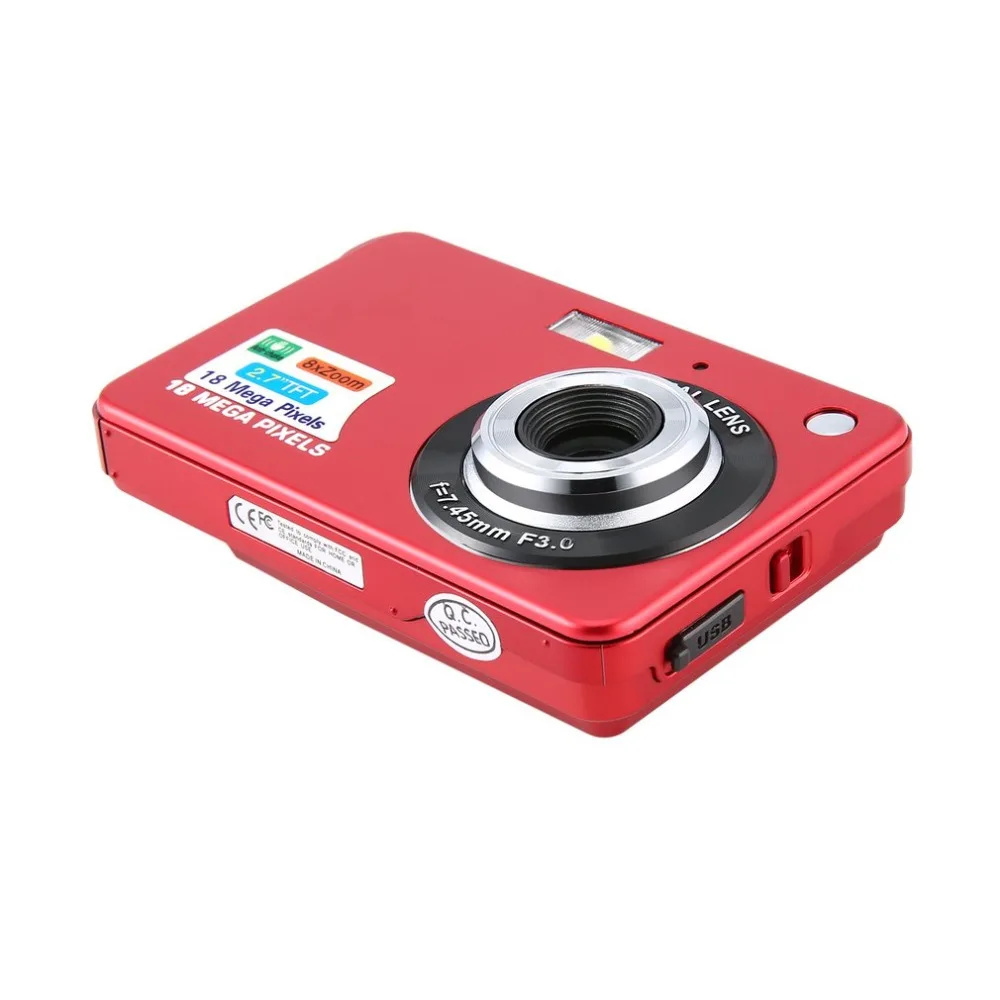 2,7 дюймов TFT ЖК-дисплей 18MP 720P 8x зум HD Цифровая камера Анти-встряхивание видеокамера CMOS микро камера подарок детям