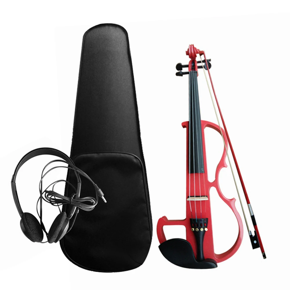 

4/4 Electroacoustic Violin Kit Solid Wood Electric Silent Violin Fiddle Style Basswood Body Ebony Fingerboard Pegs Violin