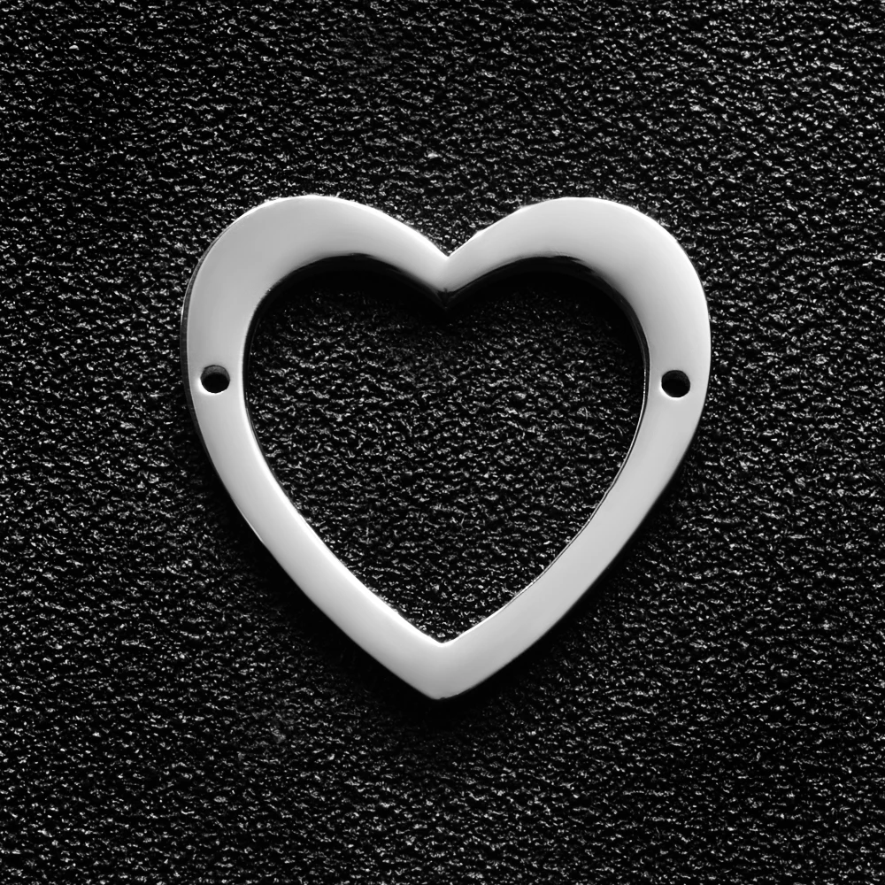 

10Pcs/Lot Mirror Polished Stainless Steel Hollow Heart 23*23mm Charms Jewelry Women DIY Love Heart Charm Pendants