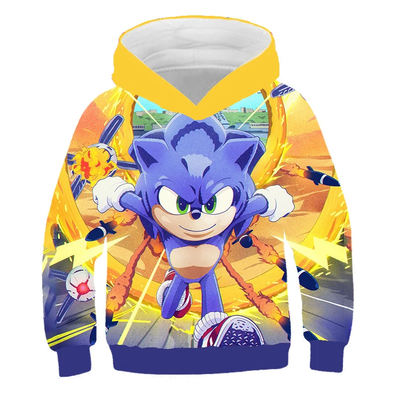 2021 Sonics Spring and Autumn Kids Clothing Hoodies Sweatshirt Baby Boys Clothes Cartoon 3D Long Sleeve Fashion Coat | Детская одежда и
