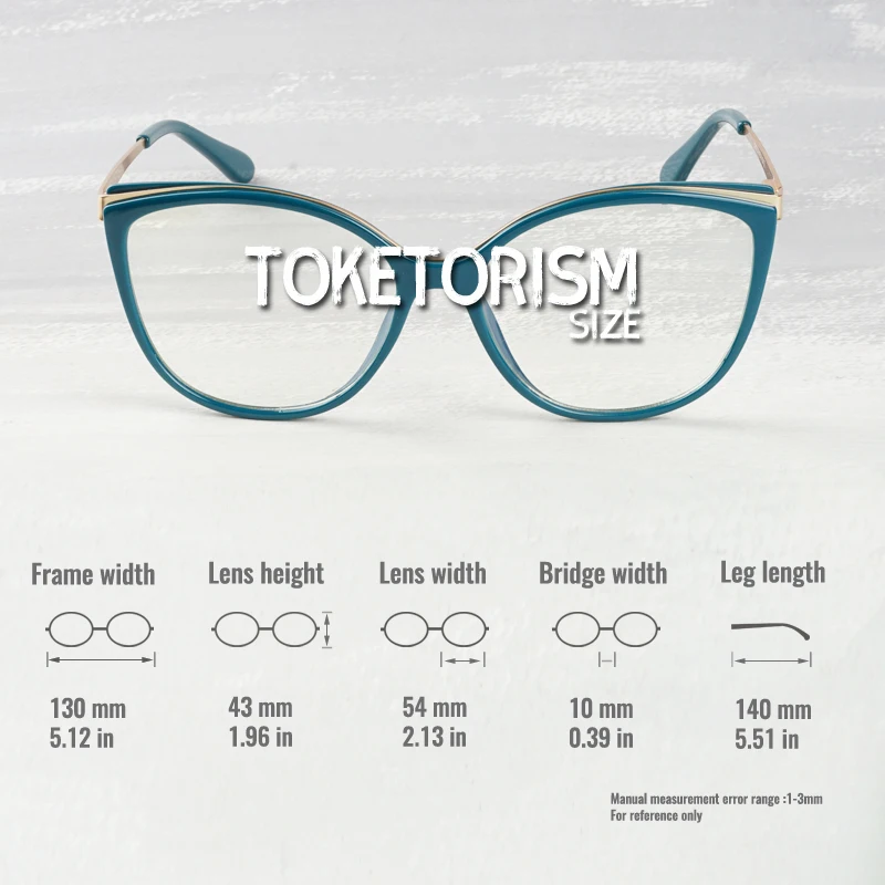 Toketorism Anti Blue Light Glasses Women Quality Prescription Eyeglasses Optical Frame 2502