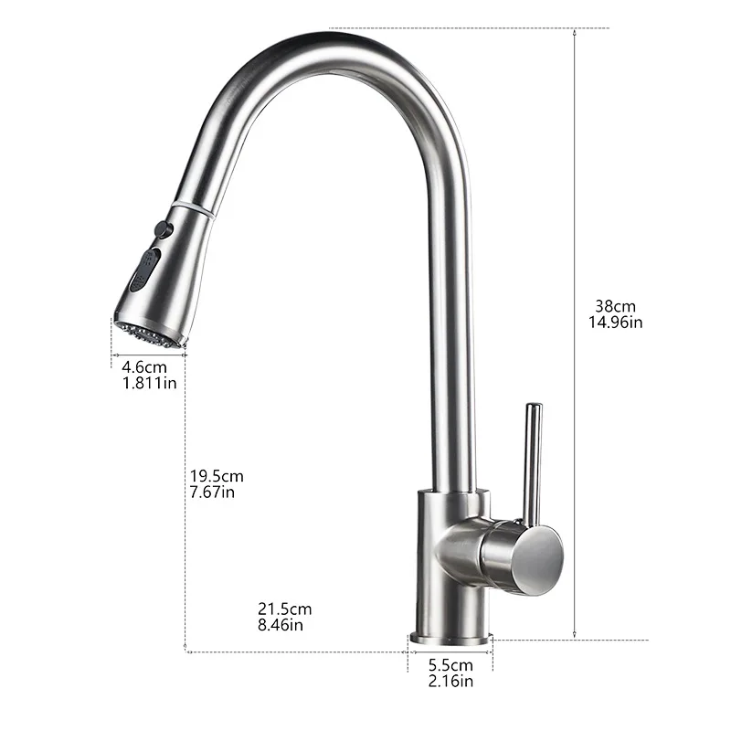 Touch Faucet SDSN Sensor Brushed Kitchen Stainless Steel Pull Out Mixer Tap Smart Control | Обустройство дома