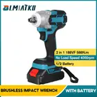 Беспроводной Электрический ударный гайковерт 188vf 588 нм, 12 дюйма, электроинструменты 2X15000Amh, литий-ионный аккумулятор, адаптация к Makita 18 в Batterry