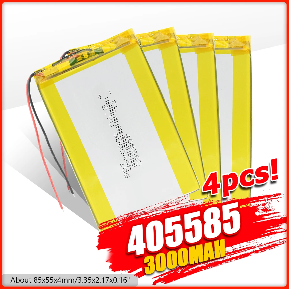 Литий полимерные литий аккумуляторные батарейки 3 7 В 3000 мАч 405585 для Mp3 MP4 MP5 GPS