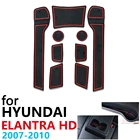 Противоскользящий резиновый коврик для чашек, дверной паз для Hyundai Elantra HD 2007  2010 2008 2009, аксессуары, автомобильные наклейки, коврик для телефона