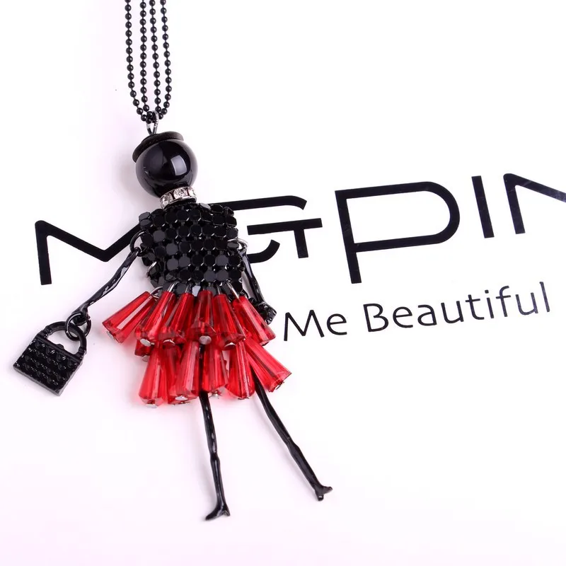 KPOP кукла милое женское ожерелье с подвеской 5 Цвета Длинная цепочка модный