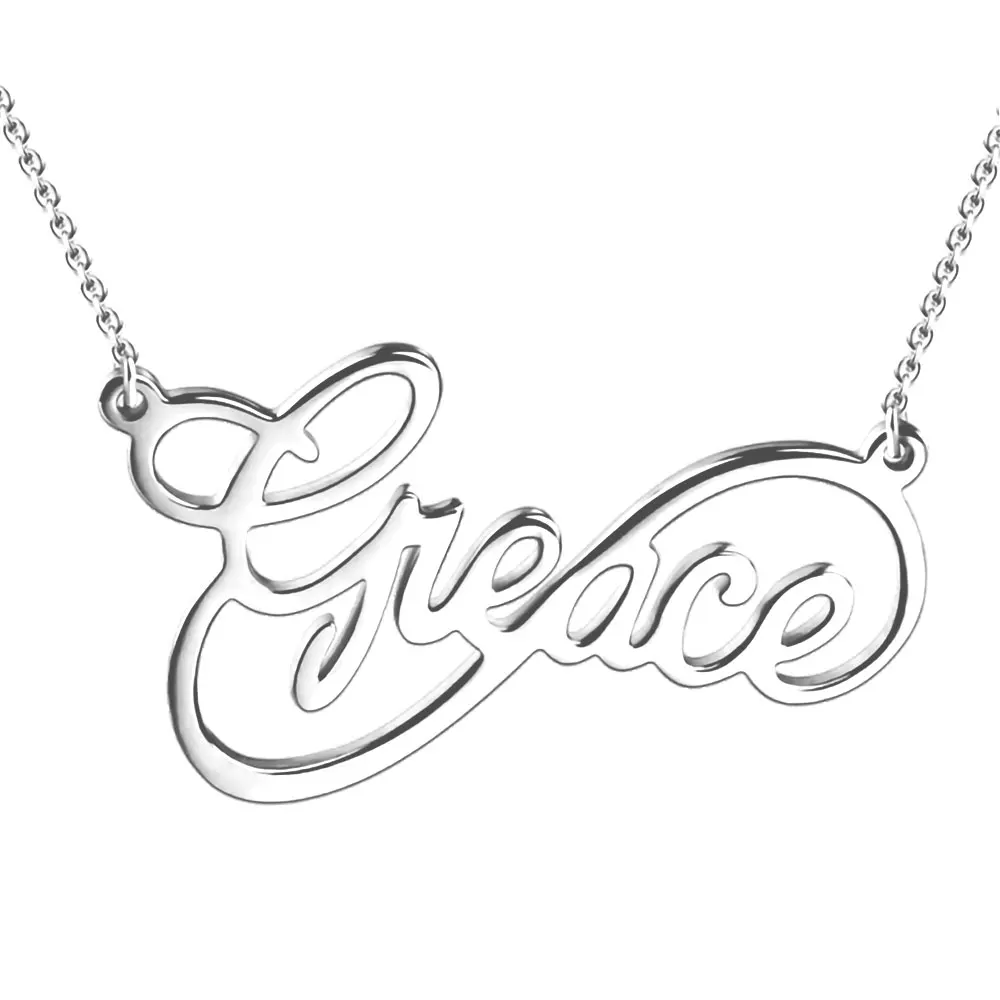 Персонализированное ожерелье бесконечности на заказ любое имя кулон для женщин