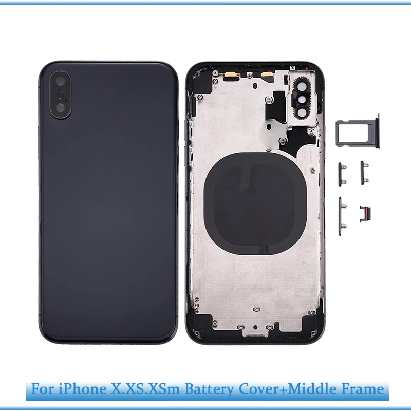 Задняя крышка для iphone X/XS Xmax батарея задняя X max средняя рамка Шасси Полный корпус