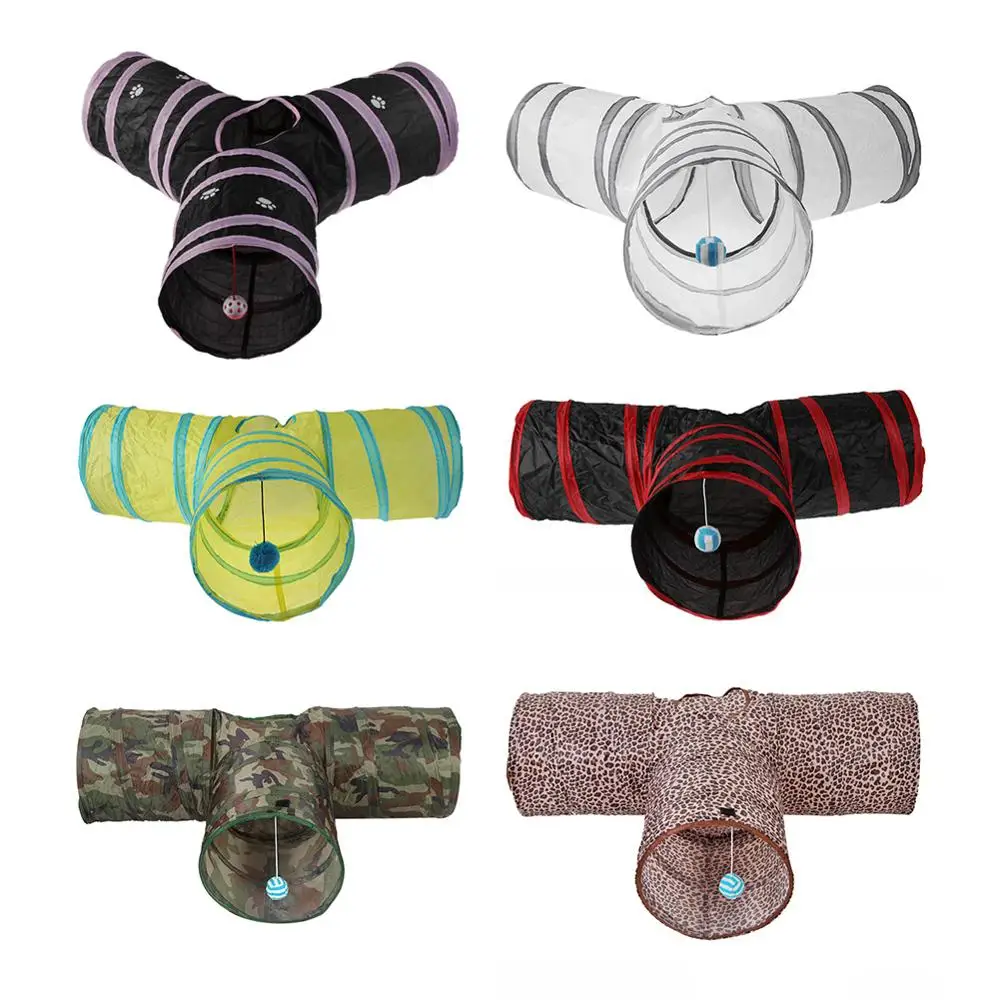 Складной туннель для домашних животных с 2/3/5 отверстиями|Игрушки кошек| |