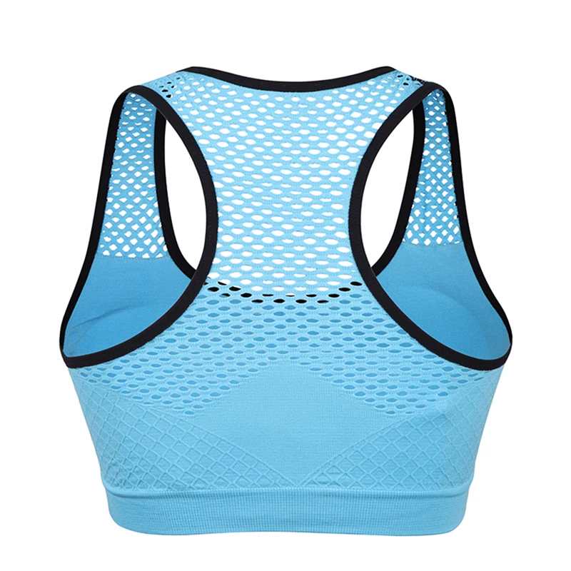 

reathable Yoga Gym Top,Quick Dry Women Sports Bra Top,Seamless Running Workout Crop Top,Hollow Out Yoga Shirt Tank Top