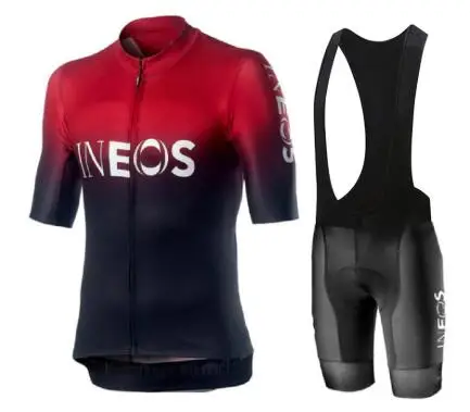 INEOS Pro Team майки для велоспорта мужские летние топы с короткими рукавами комплект дышащая одежда для езды на велосипеде нагрудник шорты спортивная одежда комплект - Цвет: 1