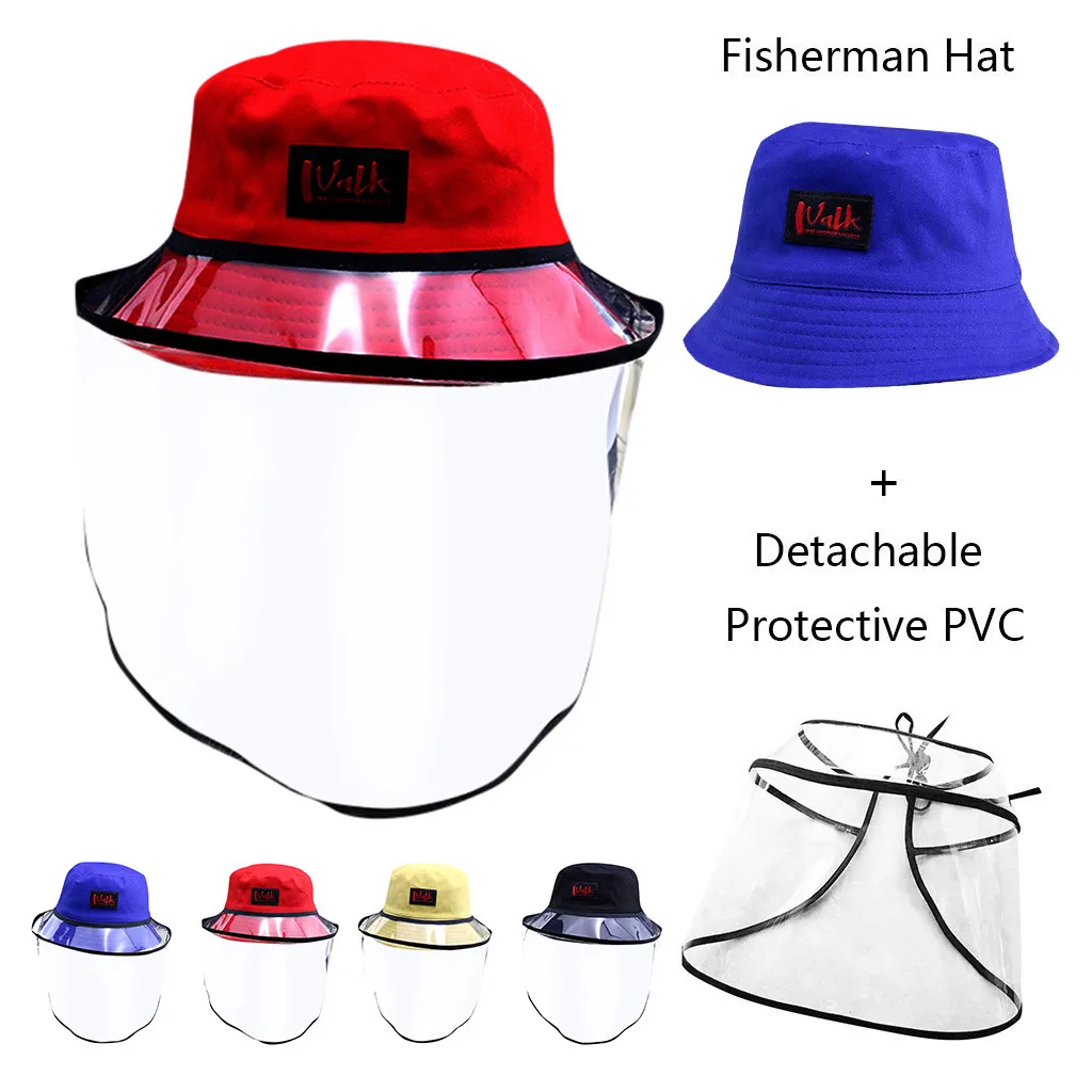 

LONSANT Kids Protective hat Solid Anti-spitting Fisherman Cap Removable Dustproof Cover Beach Hats Boys girls 2020 New Drop ship