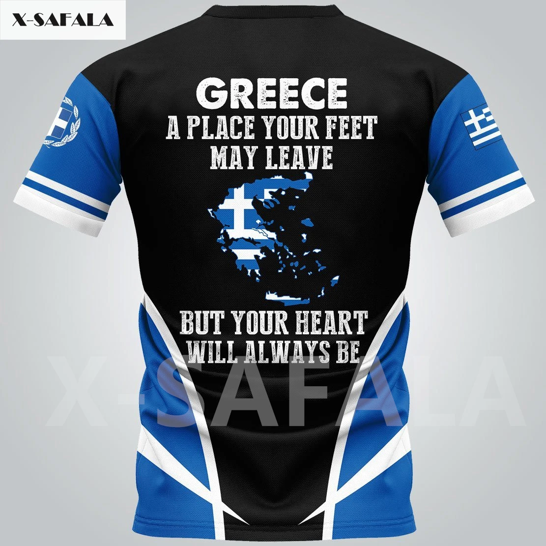 

Greece USA Skull Country Emblem Map Flag 3D Fashion All Over Printed Round Neck T Shirt Men Women Harajuku Casual Tee