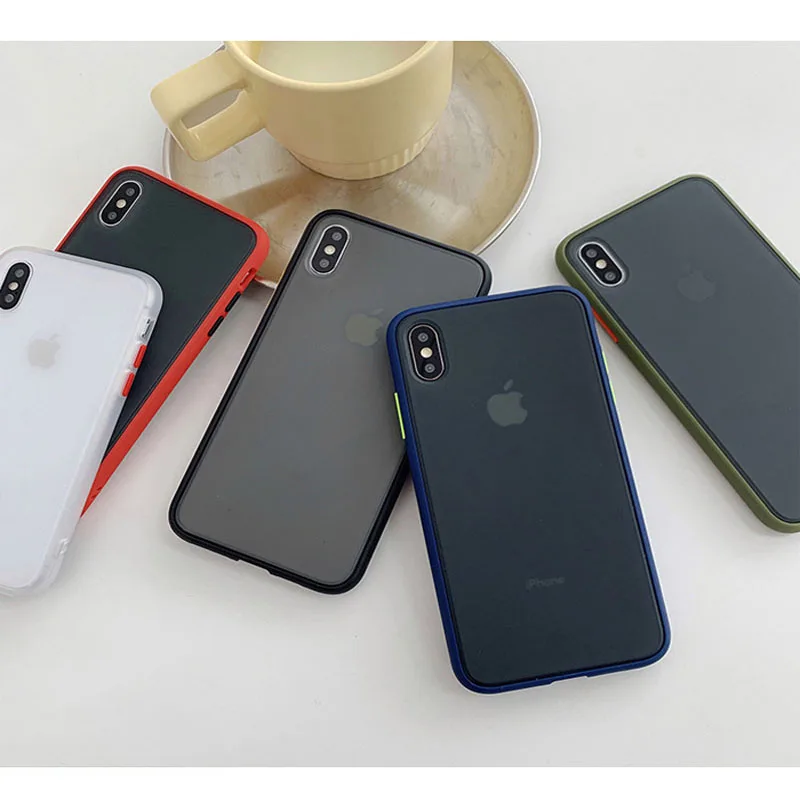 Роскошные контрастного цвета матовый чехол для iPhone11Pro/XSMAX/XR/8/7 плюс мобильный