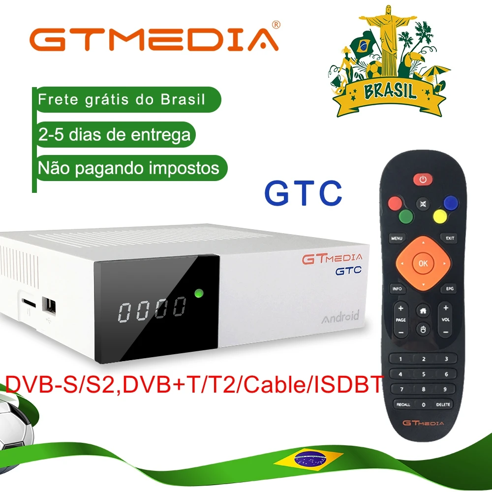 Freesat GTC 4 K Android ТВ поле рецепторов DVB-C кабель Youtube DVB-S2 DVB-T2 Bluetooth 4,0 спутниковый ресивер Cccam IP ТВ biss VU
