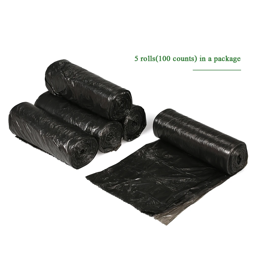 5 рулонов 100 шт пластиковые мешки для мусора мусорные экологически чистые кухни