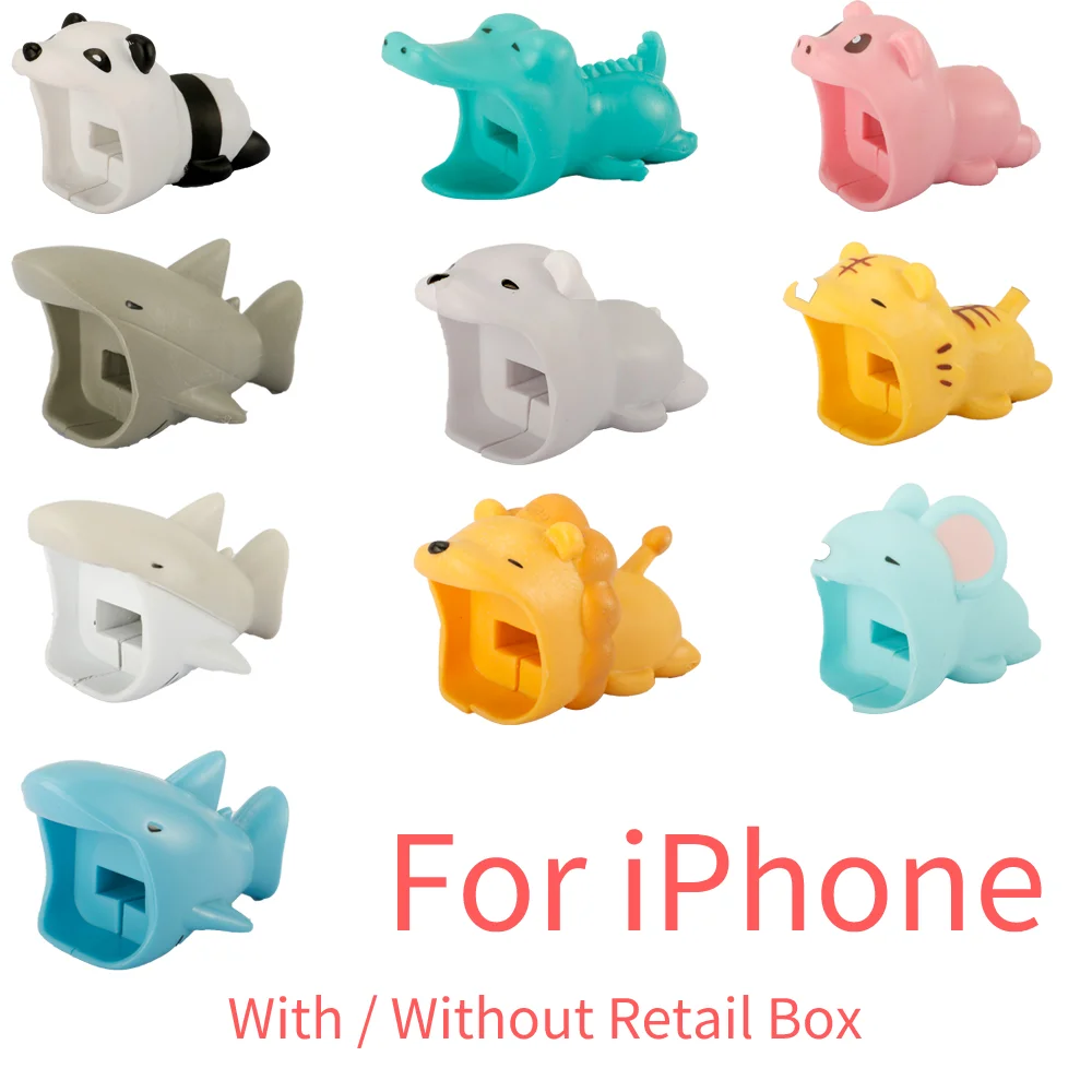QMXD 1 шт. милый кабель для защиты от укусов животных iphone зарядный шнур мультяшный